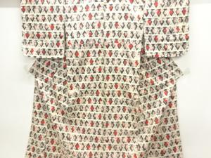 大正ロマン　スペード模様織り出し銘仙着物